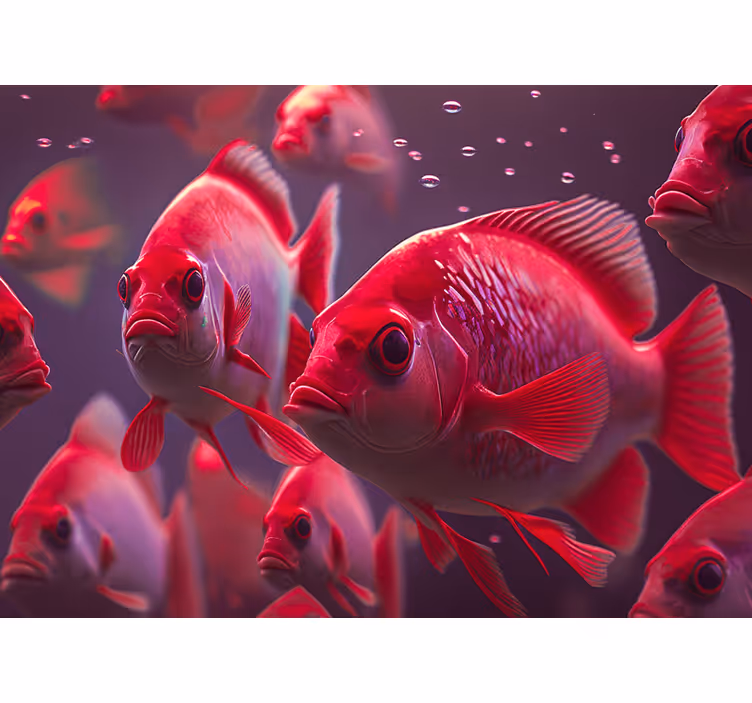 Rollo fenster tiere im roten fischglas - TenStickers