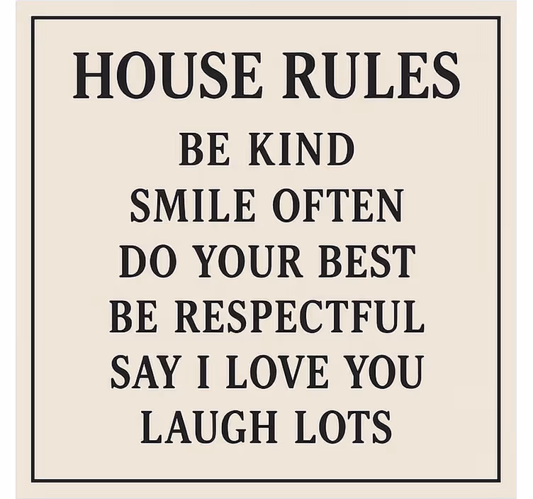 Rollo fenster spruch haus grundregeln - TenStickers