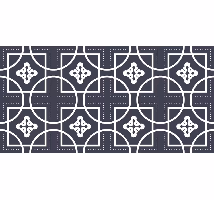 Rollo fenster schwarz geometrischer fliesenlook - TenStickers