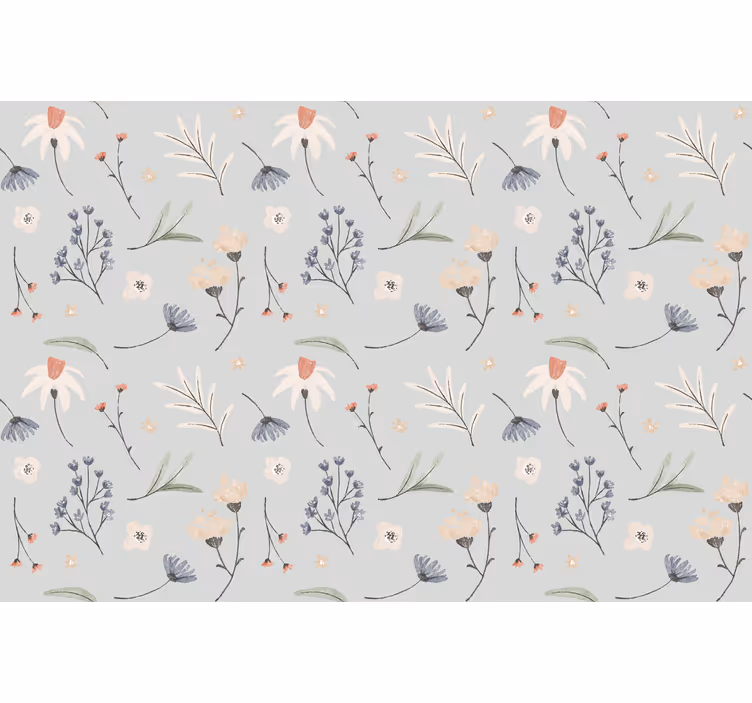 Rollo fenster grau mit grauem floralen hamptons-muster - TenStickers