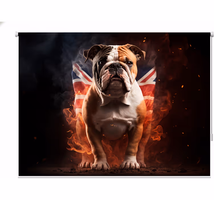 Rollo fenster jugendzimmer british bulldog im feuer - TenStickers