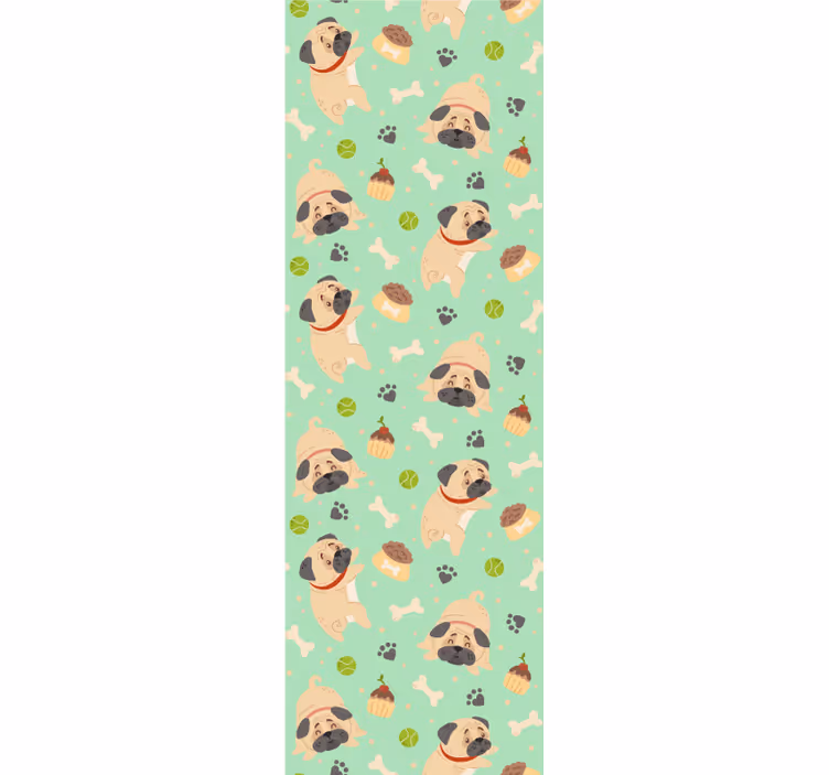 Rollo fenster spaß mit dicker bulldogge und knochen - TenStickers
