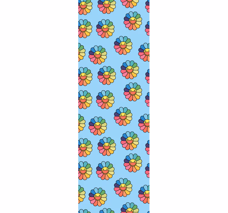 Rollo fenster jugendzimmer mit bunten blumen und smileys - TenStickers