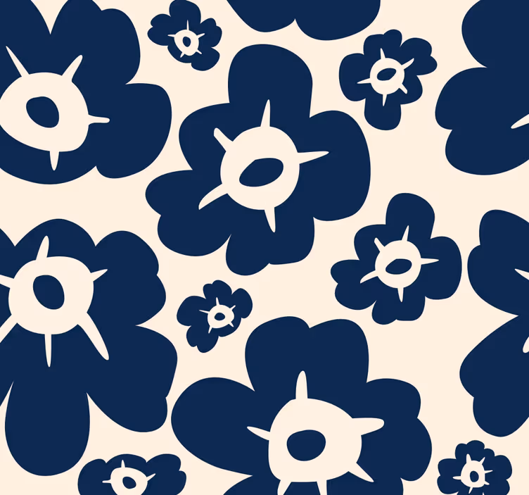 Rollo fenster blumen dunkelblaue mohnblumen - TenStickers