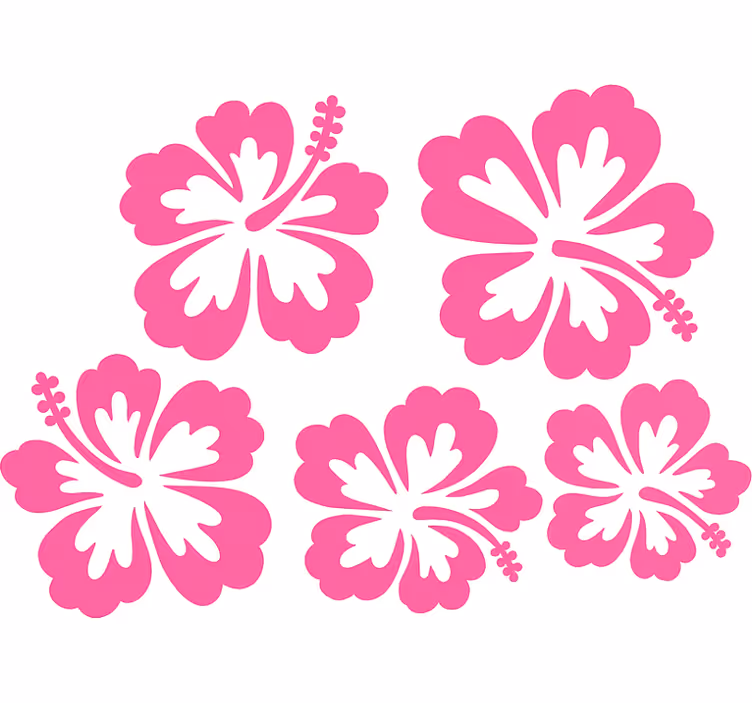 Rollo fenster blumen silhouette rosa hibiskus - TenStickers