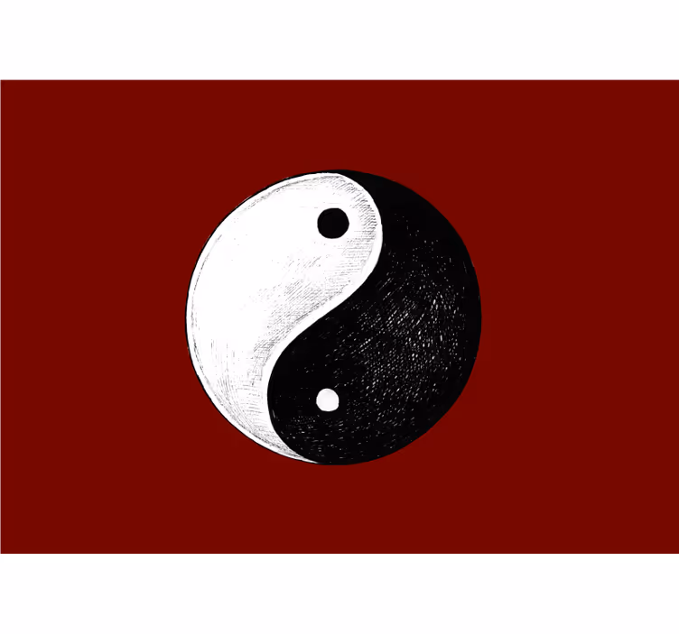 Rollo fenster zen wandbild schlafzimmer yin yang rot - TenStickers