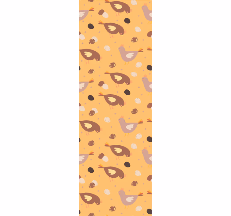 Rollo fenster orange mit orangefarbenem kükenmuster - TenStickers