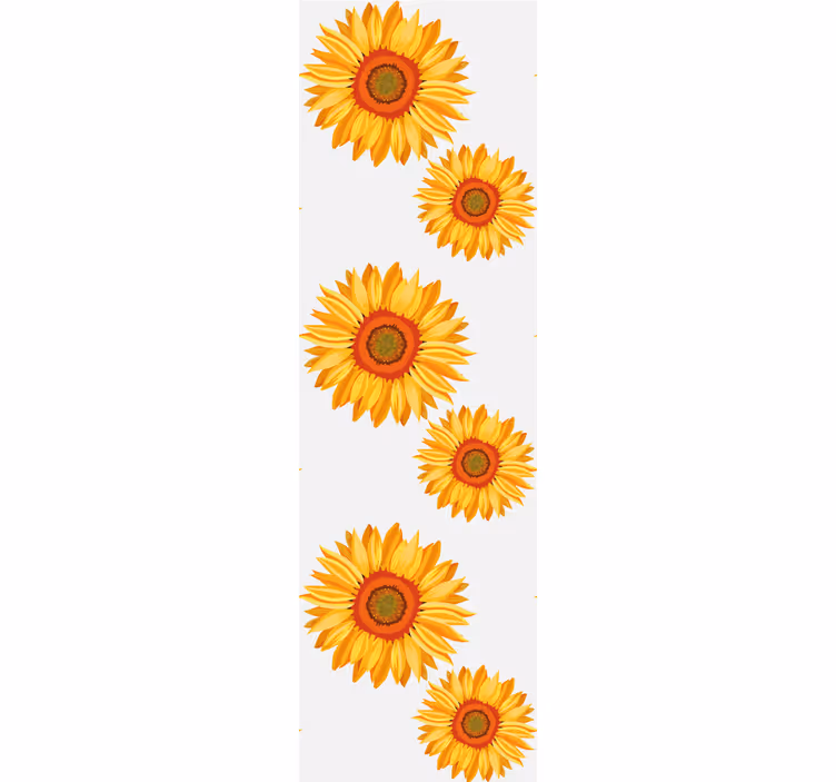 Rollo fenster orange mit stilvollen blumen - TenStickers