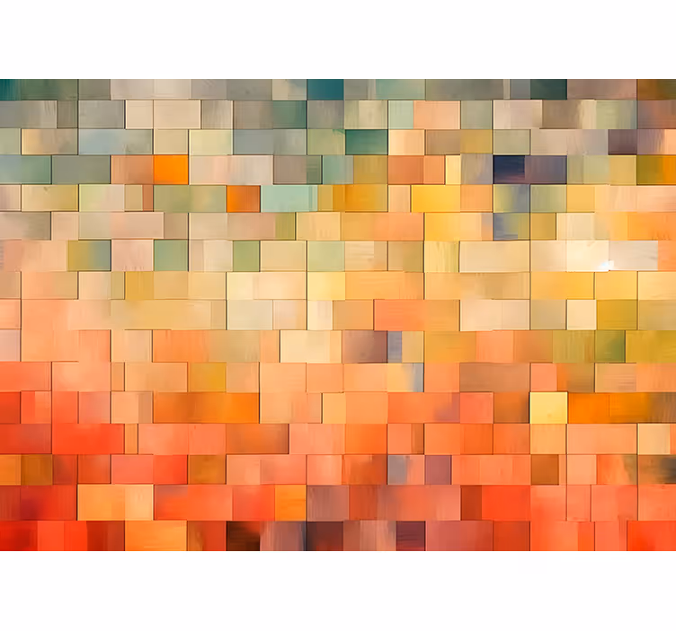 Rollo fenster orange farbkraft in quadraten - TenStickers