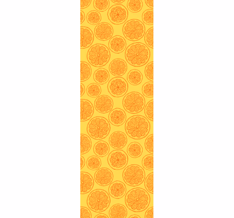 Rollo fenster orange mit handgezeichnetem muster kühlschrank - TenStickers