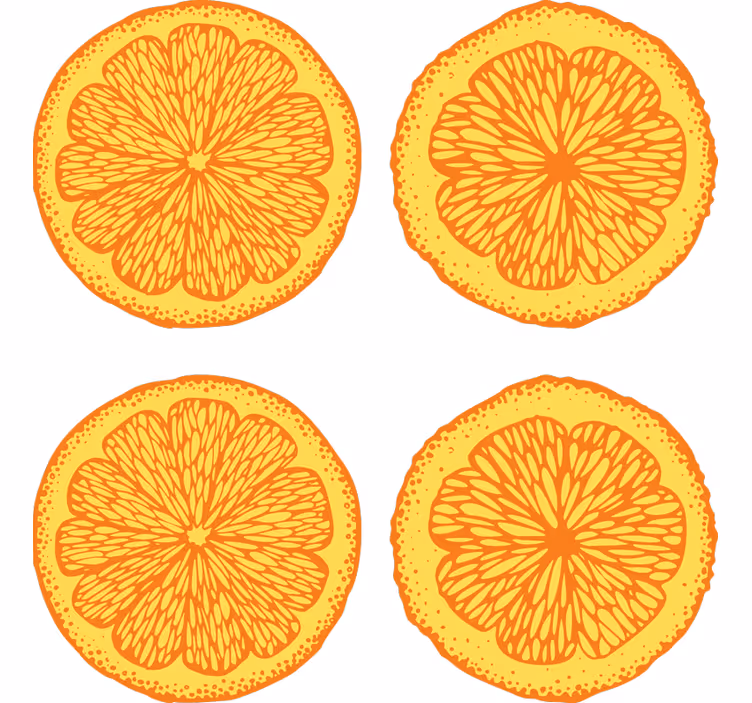 Rollo fenster orange aufkleber mit handgezeichnetem muster - TenStickers