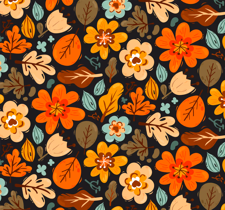 Rollo fenster außen elegante orange blumen - TenStickers