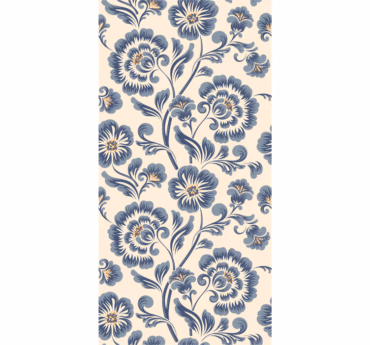 Rollo fenster außen florales blaues vintage-design - TenStickers