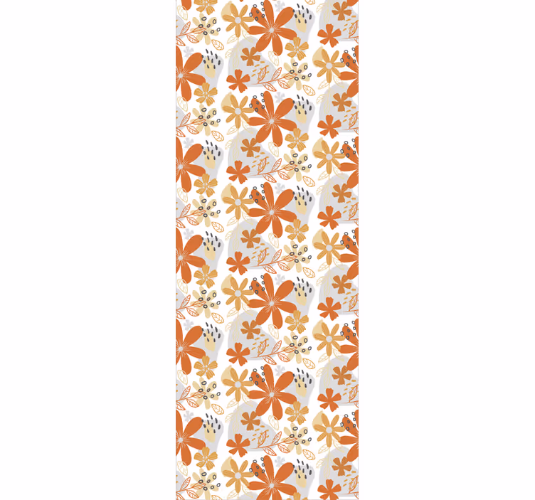 Rollo fenster außen florale orange textur - TenStickers