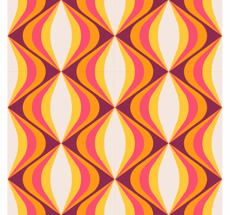 Rollo fenster kaktus retro orange welle - TenStickers