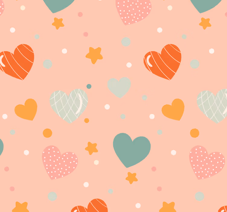 Rollo fenster babyzimmer herzen und sterne muster - TenStickers
