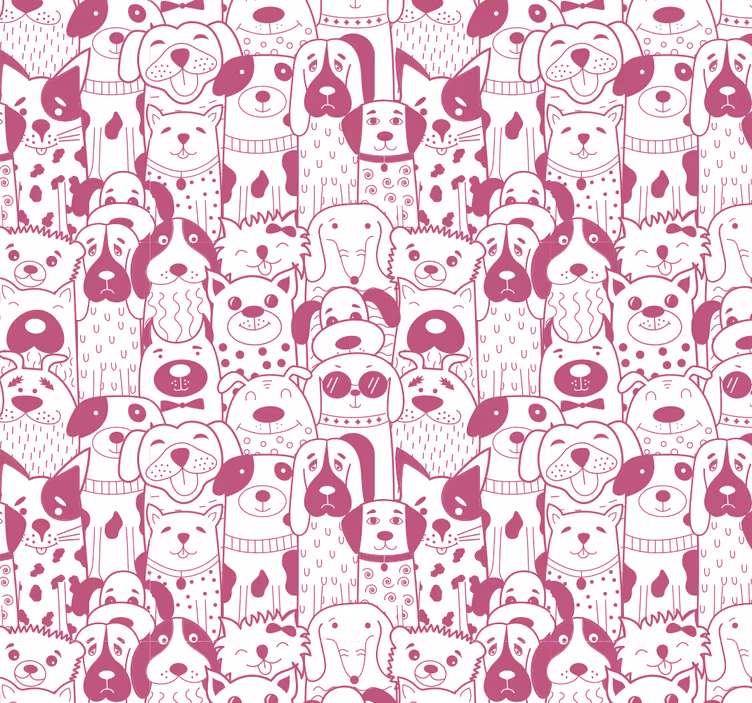Rollo fenster babyzimmer mit rosa hunden und fell - TenStickers