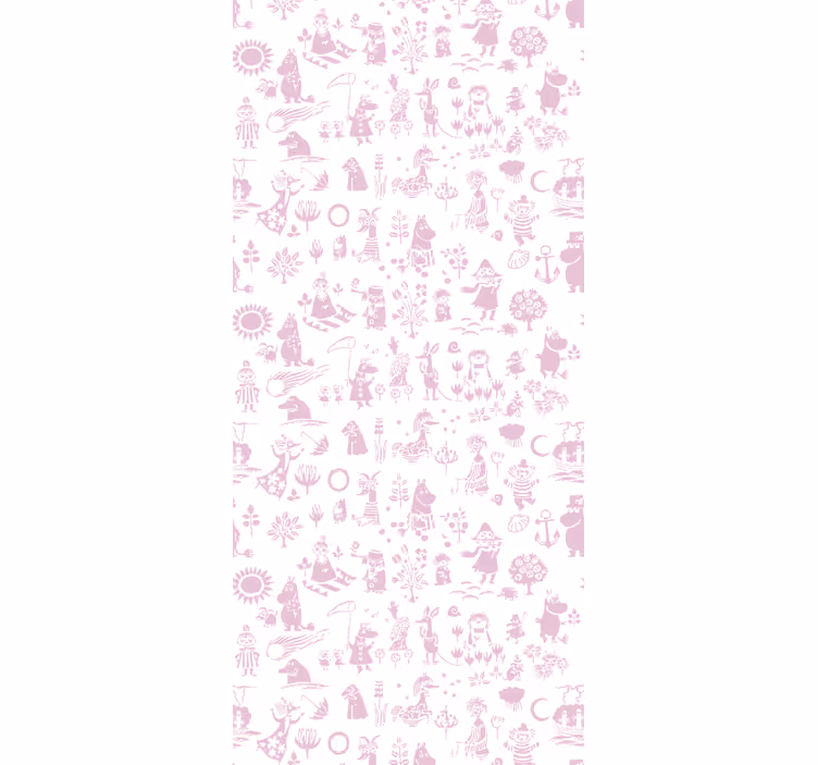 Rollo fenster babyzimmer mit pinkem moomin tapete - TenStickers