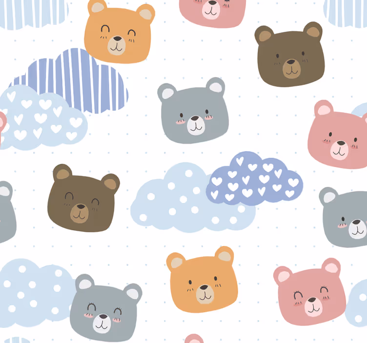 Rollo fenster babyzimmer bärchenlächeln auf weiß - TenStickers
