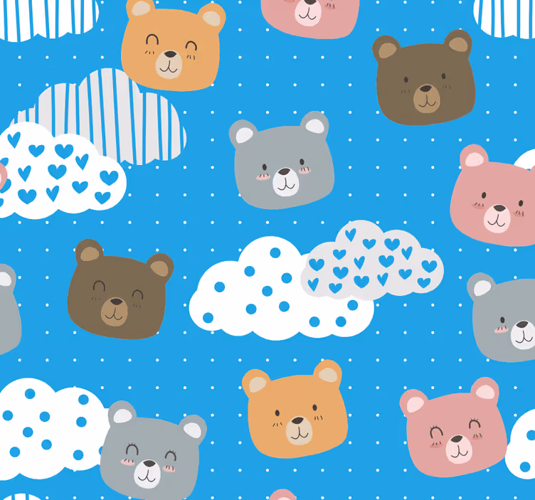 Rollo fenster babyzimmer mit minimalistischem bärenlächeln - TenStickers