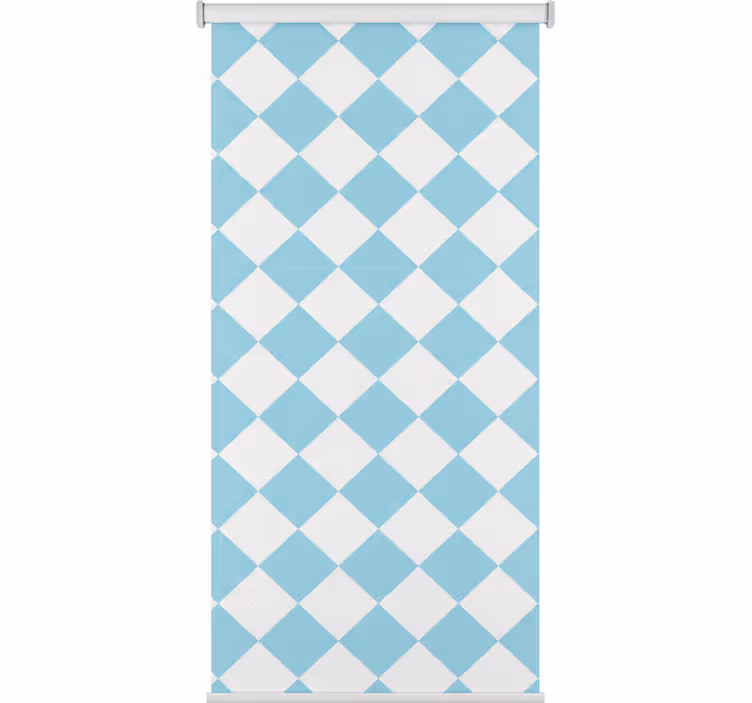 Rollo fenster flur blau-weiß kariertes design - TenStickers