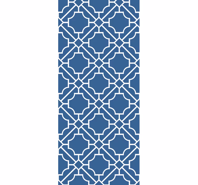 Rollo fenster flur geometrisches gitter weiß/navy - TenStickers
