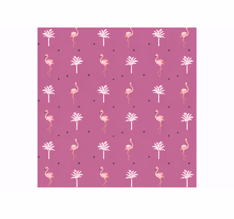 Rollo fenster rosa mit buntem flamingo-muster - TenStickers