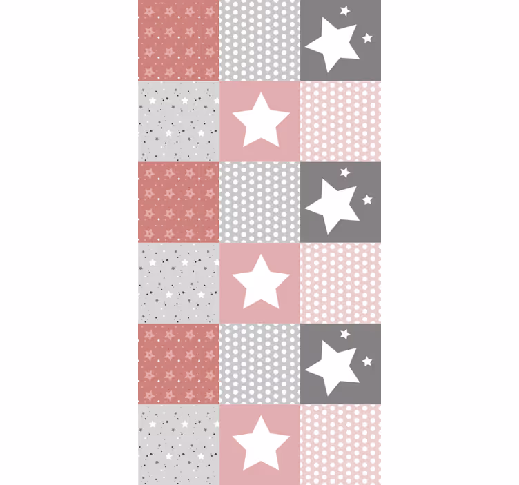 Rollo Fenster Babyzimmer patchwork-sternenmuster - TenStickers