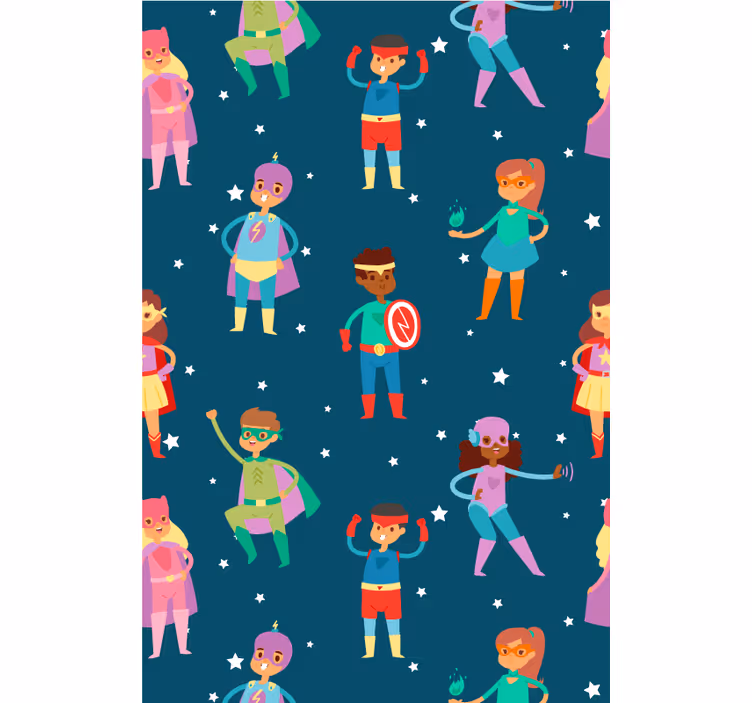 Superkids Muster superhelden Rollo - TenStickers