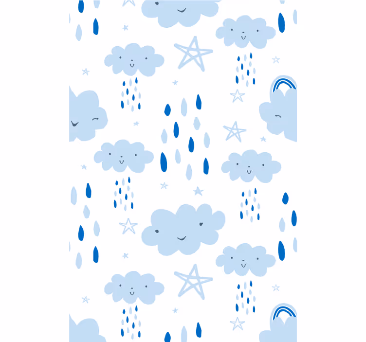 Rollo Fenster Wolken lächelnde wolkenmuster - TenStickers