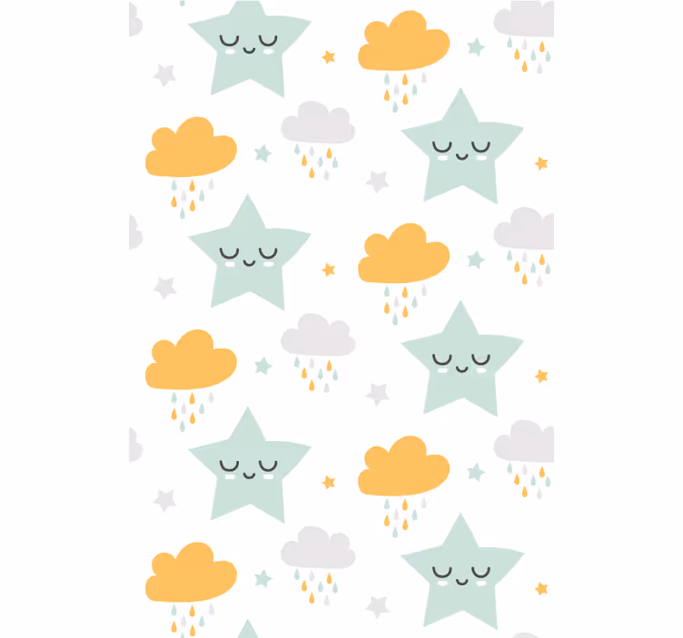 Rollo Fenster Babyzimmer schläfriges wolkenmuster - TenStickers