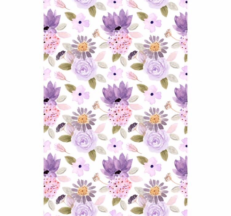 Rollo Fenster Blumen lila blüten muster - TenStickers