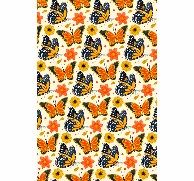 Rollo Fenster Schmetterlinge schmetterlinge blumenmuster - TenStickers