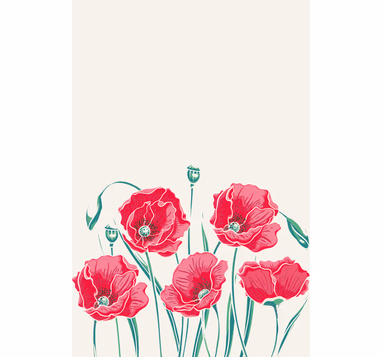Rollo Fenster Blumen mohn blume eleganz - TenStickers