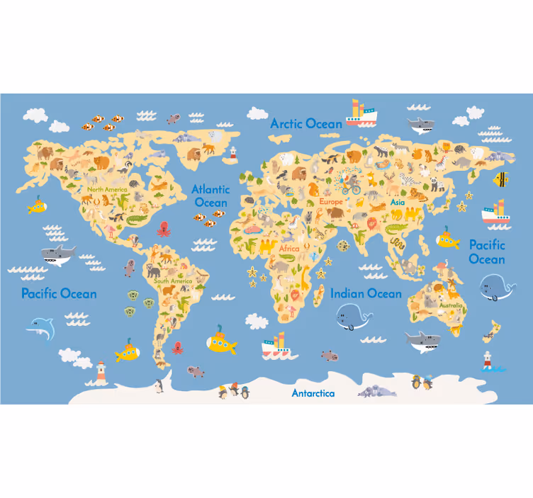 Kinder englisch weltkarte Rollo - TenStickers