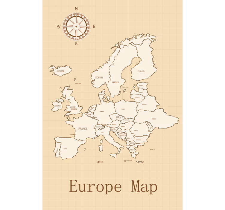 Vintage europa weltkarte rollo - TenStickers