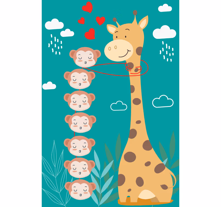 Rollo Fenster weitere Tiere giraffe affe liebe - TenStickers