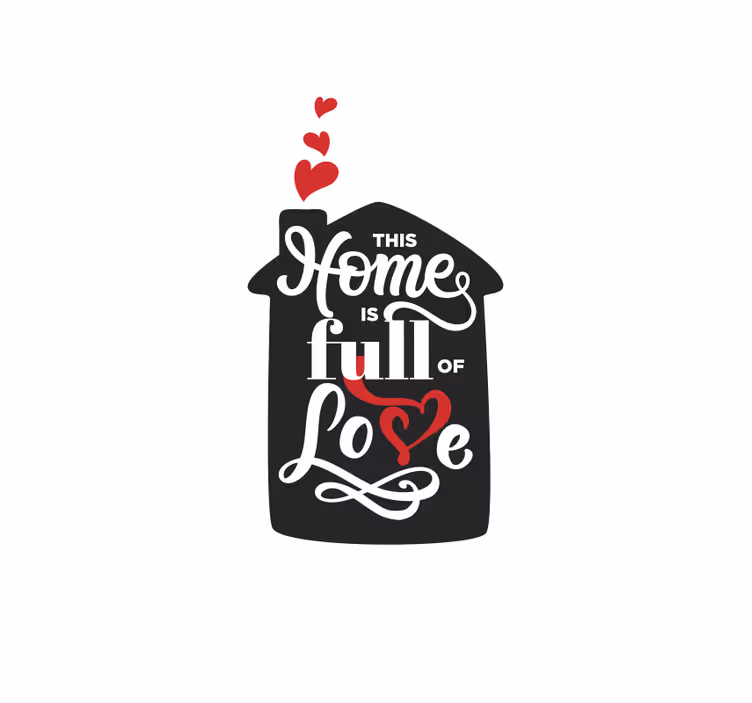Rollo Fenster romantisch zeichen „zuhause voller liebe“ - TenStickers