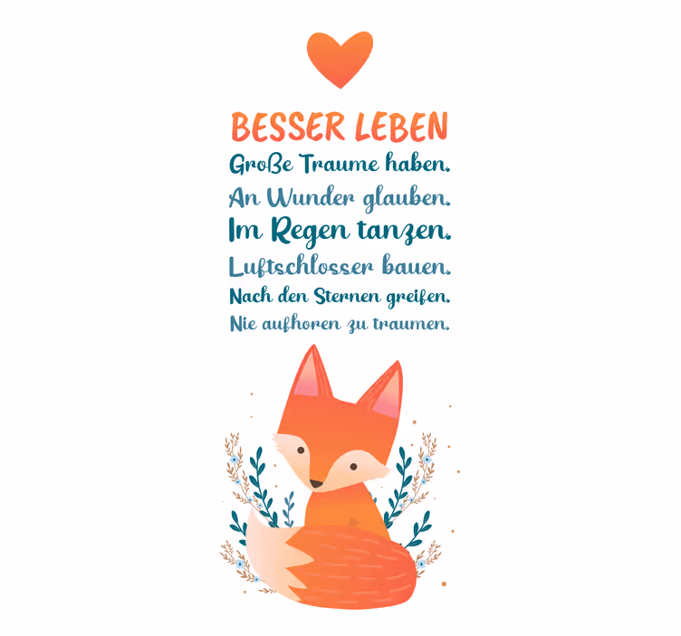 Rollo mit Sprüchen Fuchs besseres leben - TenStickers