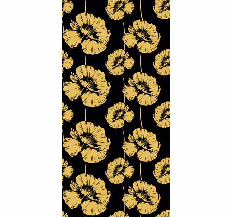 Rollo fenster blumen gelb und schwarz design - TenStickers