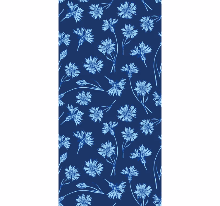 Wohnzimmer Rollos Marineblaue blumen - TenStickers