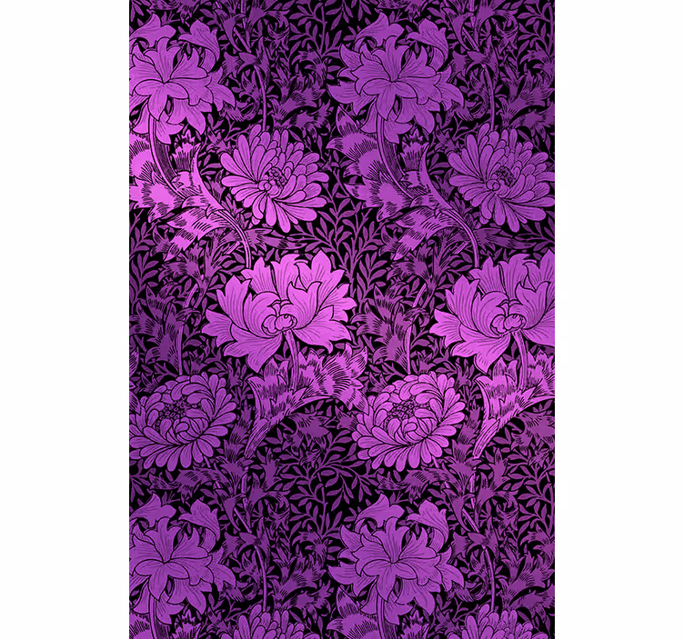 Rollo fenster blumen mit lila botanischem motiv - TenStickers