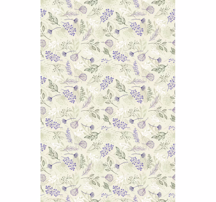 Rollo mit Blumen Lila blumen auf grünem Hintergrund - TenStickers