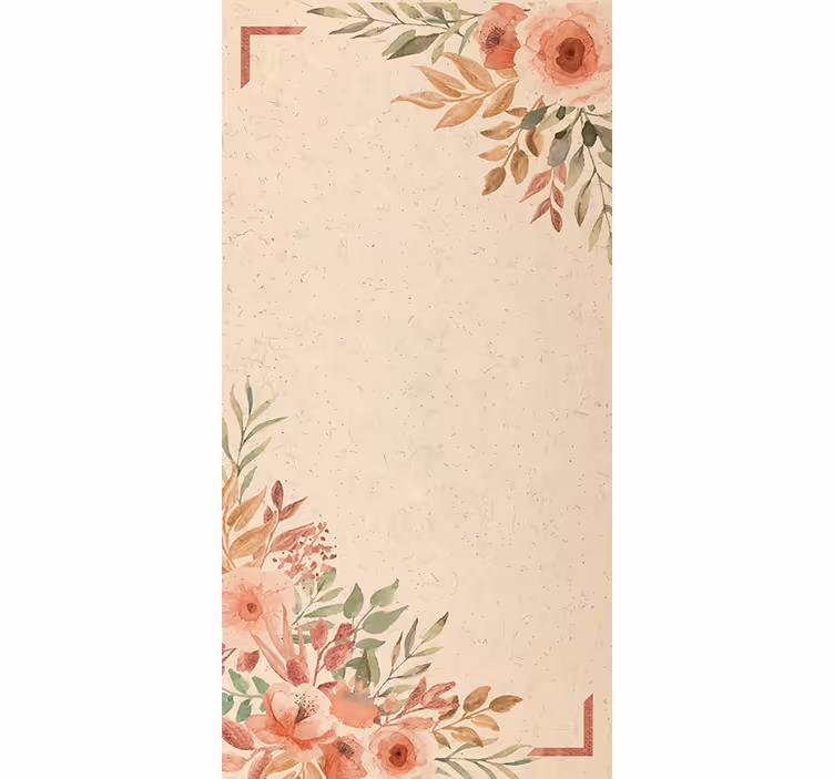 Rollo Fenster Blumen charmante beige bordüre - TenStickers