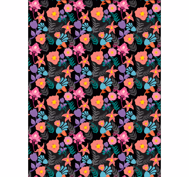 Rollo Fenster Blumen buntes blumenmuster - TenStickers
