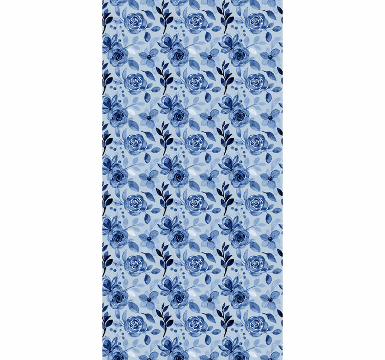 Rollo Fenster Blumen blaue anordnung - TenStickers