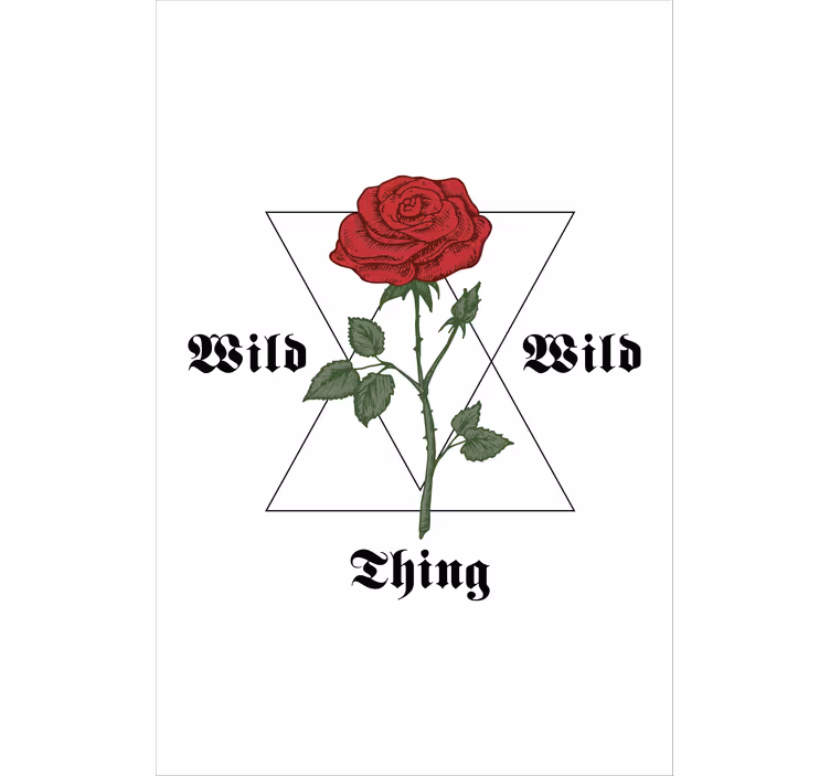 Rollo mit Blumen Rose mit dreiecken und text - TenStickers
