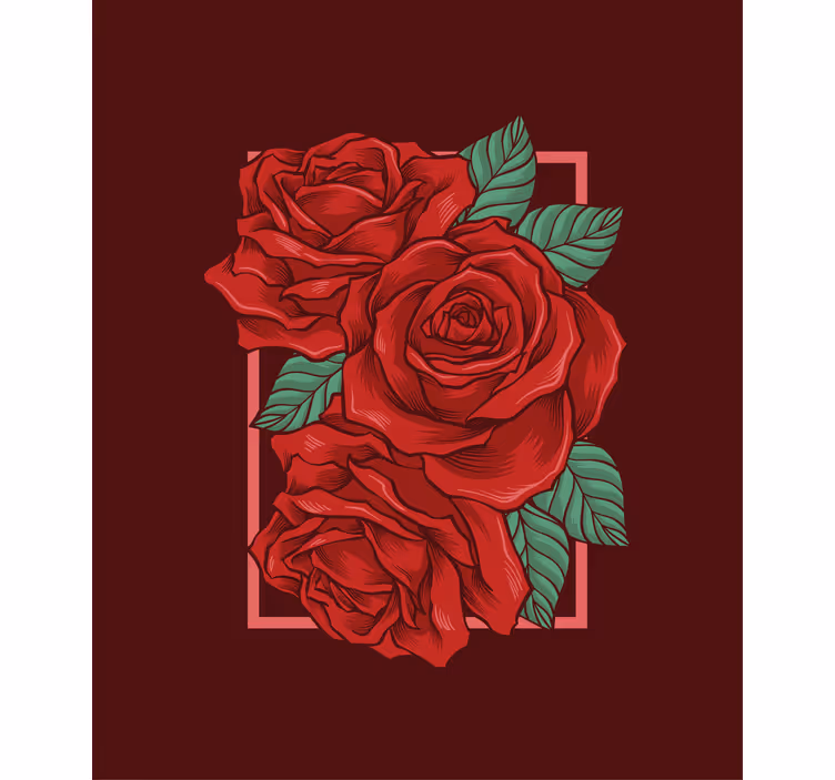 Rollo Fenster Blumen elegante rote rosen - TenStickers