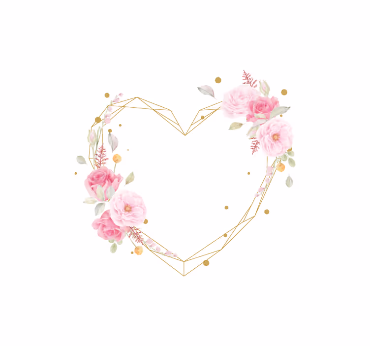 Rollo mit Blumen Floraler herzförmiger rahmen - TenStickers