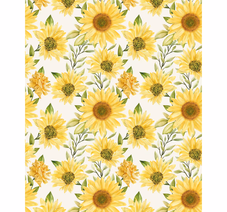 Rollo Fenster Blumen sonnenblumen-botanik-arrangement - TenStickers
